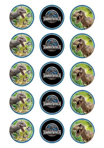 Jurassic World Edible Icing Cupcake Images - Click Image to Close